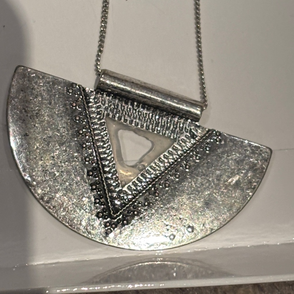 Silver Geometric Pendant Necklace
